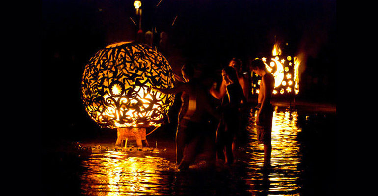 Aragorn's fireball in action at the Trellis Bay Full-Moon Party
