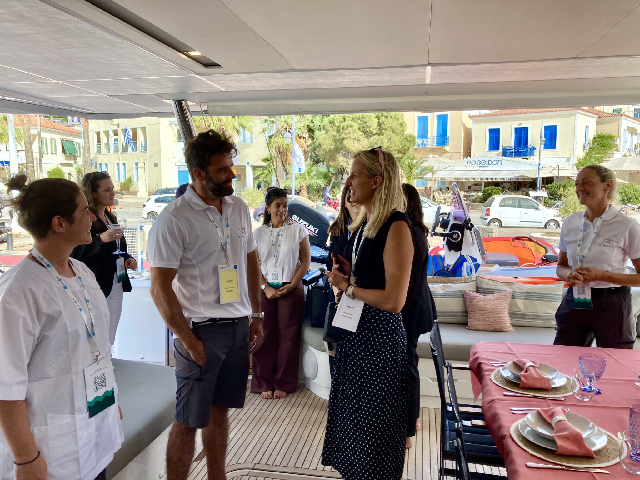 Onboard Catamaran Alexandra II, at the East Med Yacht Show in Poros 2024, Captain Evan gives us a thorough rundown of his ideal itinerary around the Cyclades Islands, Greece Onboard Catamaran Alexandra II, at the East Med Yacht Show in Poros 2024, Captain Evan gives us a thorough rundown of his ideal itinerary around the Cyclades Islands, Greece