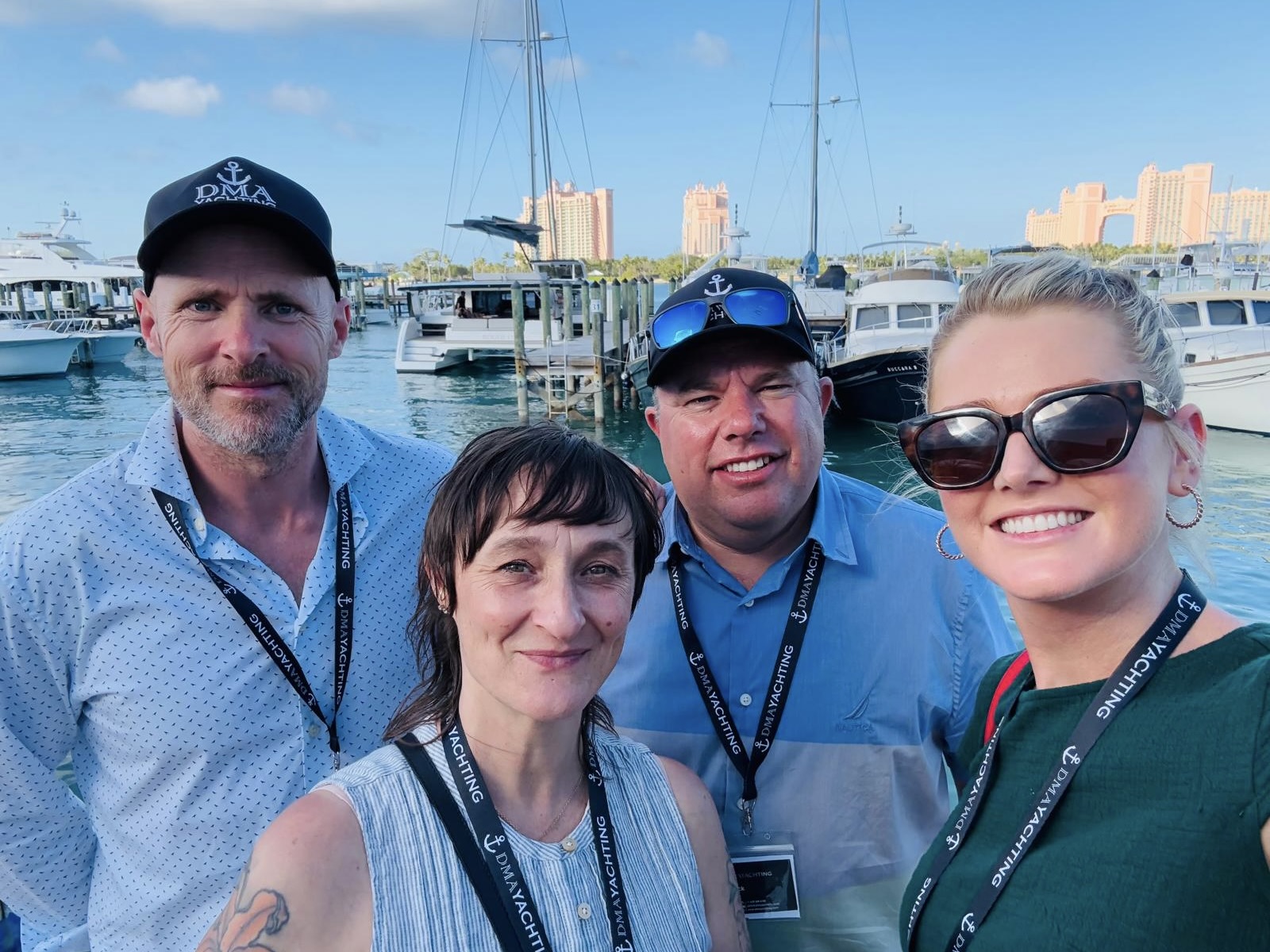 Yacht Charter Brokers William, Jona, Chris and Nadja with DMA Yachting at the Bahamas Yacht Show 2025 2 Yacht Charter Brokers William, Jona, Chris and Nadja with DMA Yachting at the Bahamas Yacht Show 2025 2