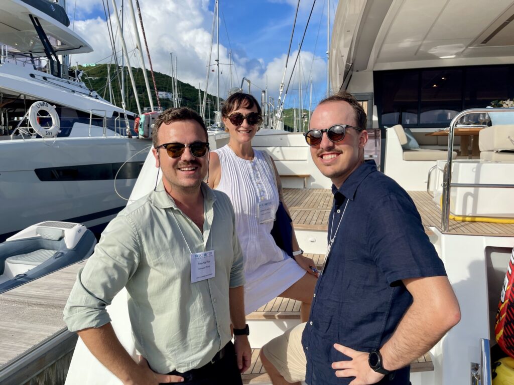 Alex, Jonna and Max at the boat show in Nanny Cay, Tortola, BVI