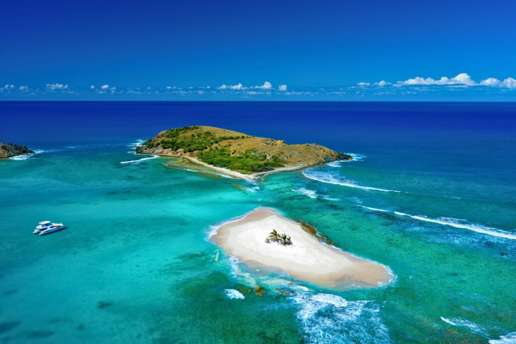 Aerial of Sandy Spit, BVI