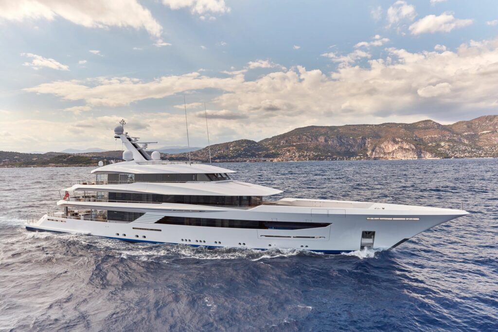 JOY, the 70 m Feadship superyacht, under way