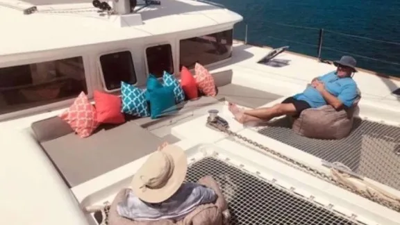 Lounging on the bow