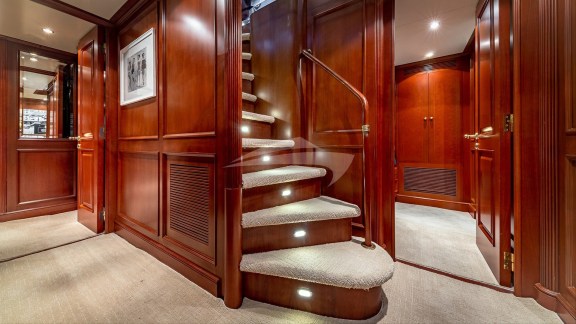 Stair well to guest cabins