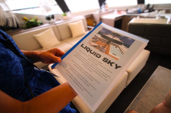 Catamaran Liquid Sky's Wellness Sample Offering