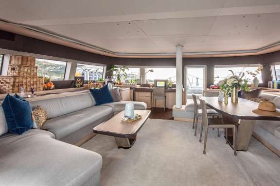 Main Saloon onboard Catamaran Xandros