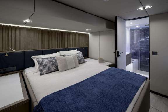 Cabin onboard Catamaran NAUTI NICKEL