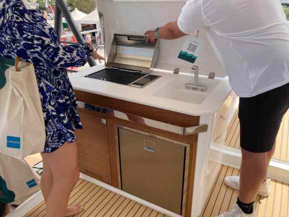 Charter Broker and Owner Martina Asmus onboard Catamaran Stephanie, EMMYS 2024, Poros, Greece