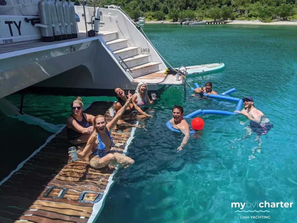 Guests on catamaran My Ty