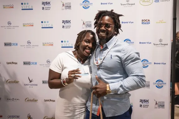 Catamaran Some Kind of Wonderful's Crew, Captain Lukata Samuel and Chef Benita win RUNNER-UP BEST CREW AWARD at the USVI Yacht Show 2024