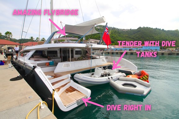 Catamaran Zingara with Tender for Diving