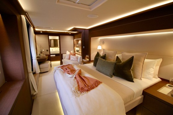 master cabin onboard luxury catamaran AEOLUS
