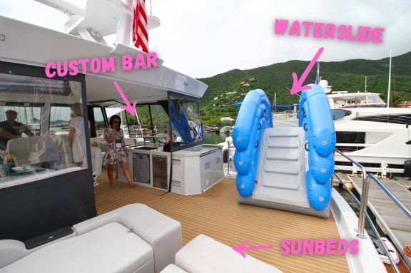 Power Catamaran Forever Young Flybridge and Waterslide