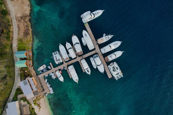 Yachts Docked at Bitter End Yacht Club, North Sound, BVI