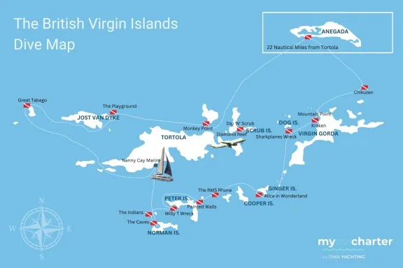 DMA Yachting's Dive Map of the British Virgin Islands