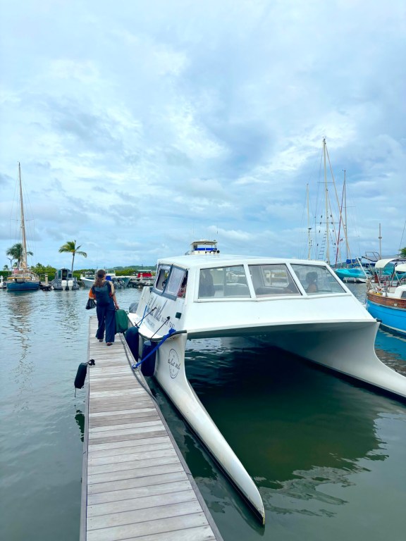 Stepping onboard The Last Mile Water Taxi in Red Hook, St Thomas