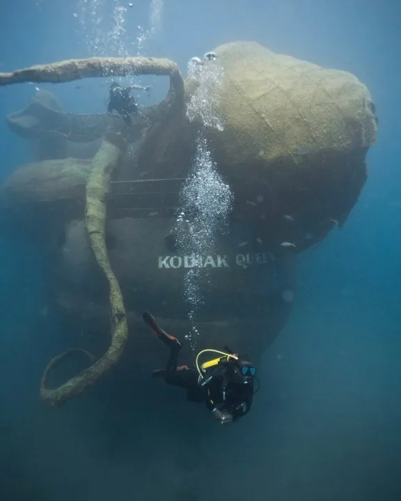The Wreck of the Kodiac Queen the Kraken art installation by Aydika James and Mike Cline and their engineering team.