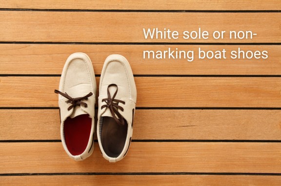 White sole or non-marking boat shoes