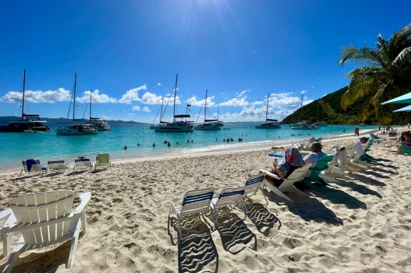 Beach at Soggy Dollar Bar in White Bay on Jost Van Dyke
