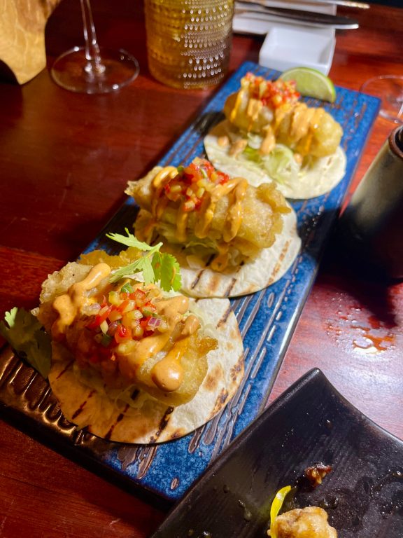 Tacos at Coco Maya Beach Restaurant, Virgin Gorda