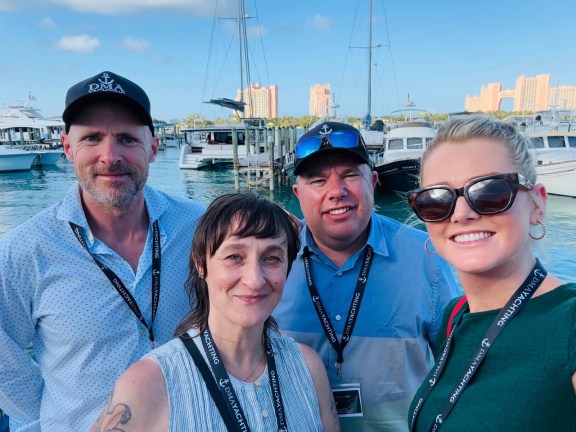 Yacht Charter Brokers William, Jona, Chris and Nadja with DMA Yachting at the Bahamas Yacht Show 2025 2
