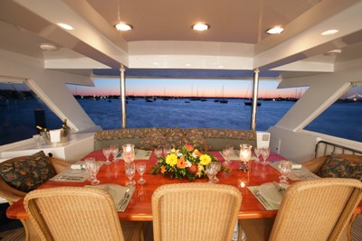 Aft Deck Eating/dining Aboard Yacht AGA 6