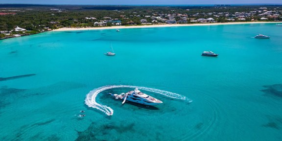 CAPTAIN MORGAN III Luxury Charter Yacht Sunseeker 131 Yacht Aerial Far View