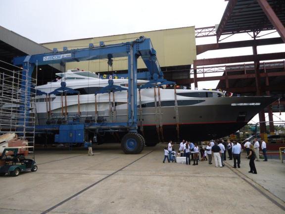 TSUMAT, Trinity Yachts T057, Her Launch Celebration Gets Underway - Photo Credit Trinity Yachts