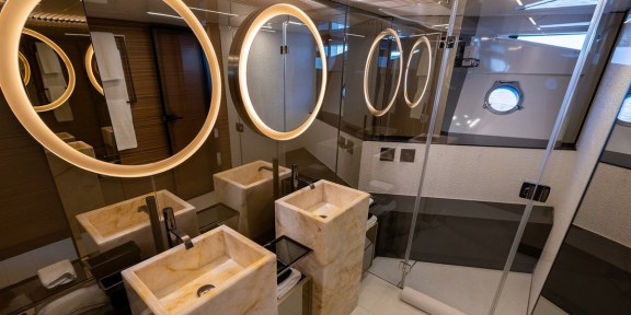 DATE NIGHT Luxury Yacht Charter Ferretti 920 Primary Ensuite