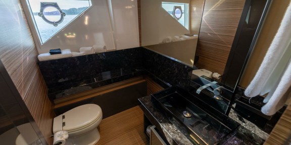 DATE NIGHT Luxury Yacht Charter Ferretti 920 VIP Cabin Ensuite