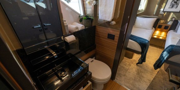 DATE NIGHT Luxury Yacht Charter Ferretti 920 Cabin Twin Ensuite