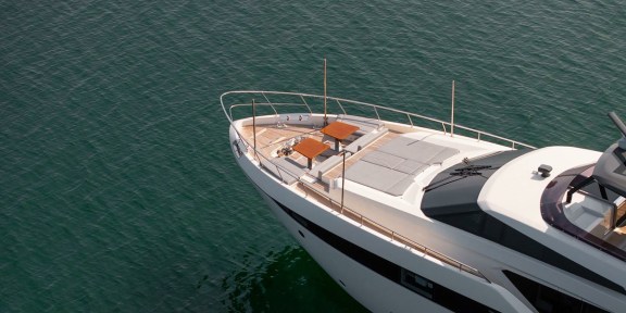 DATE NIGHT Luxury Yacht Charter Ferretti 920 Bow