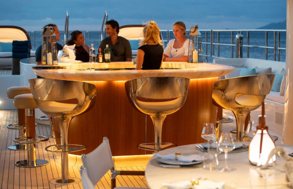 Sun Deck Bar At Night