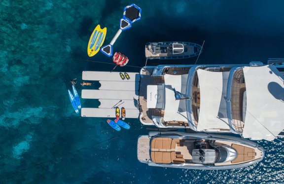 Aerial Of Swim Platform And Toys