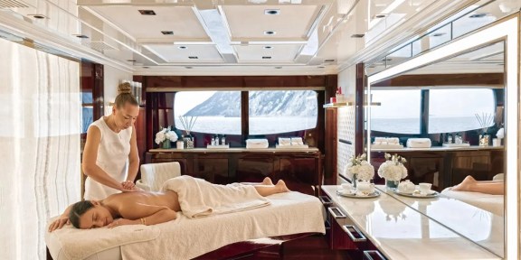 EMIR Luxury Cruisser Charter Golden Yachts 82M Conversions Spa Room