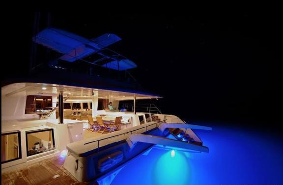 Catamaran ENIGMA - Lights at Night