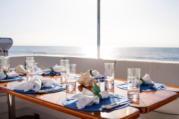 Deck Dining Table Set For Dinner