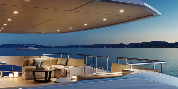 ORION Luxury Charter Yacht Hessen 50M Aluminium FDHF Aft Main Deck