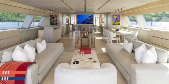 RED DRAGON Luxury Sailing Charter Alloys Yacht 51M Main Salon Seating