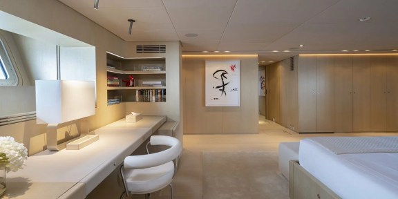 RED DRAGON Luxury Sailing Charter Alloys Yacht 51M Master Cabin Desk