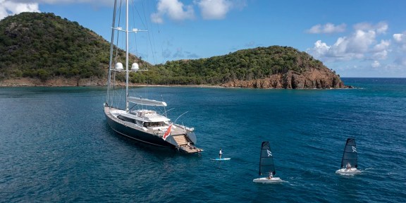RED DRAGON Luxury Sailing Charter Alloys Yacht 51M Aerial Water Toys