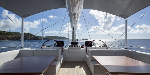 RED DRAGON Luxury Sailing Charter Alloys Yacht 51M Aft Seating