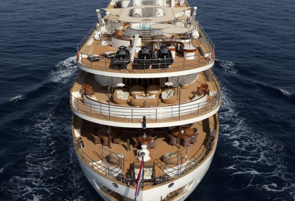 SHERAKHAN Aerial View Aft Decks