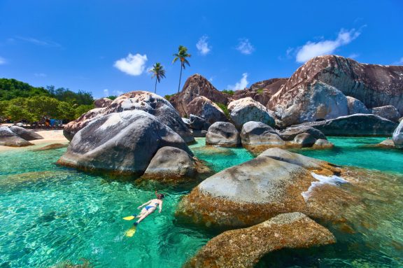 Snorkeling at the Baths at Virgin Gorda, BVI