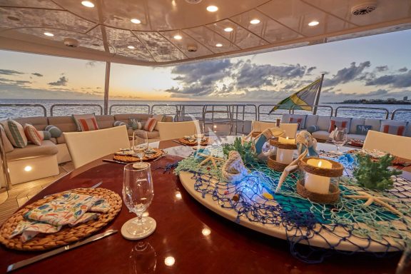 Aft deck outside dining