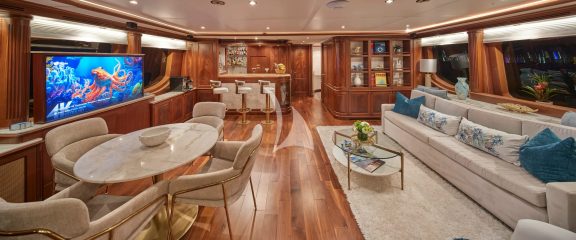 Bridge deck salon looking aft
