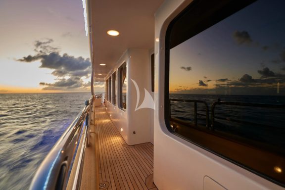 Starboard side deck underway