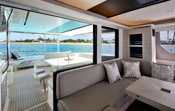 saloon open to cockpit