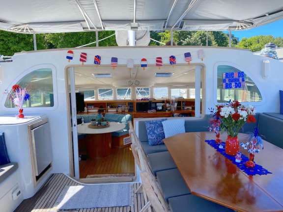 Cockpit dressed for 4th of July