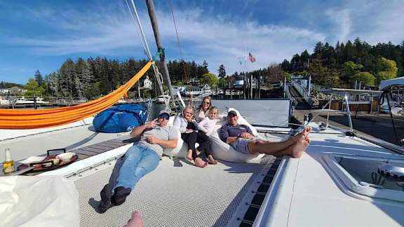 Enjoying the tramps and foredeck